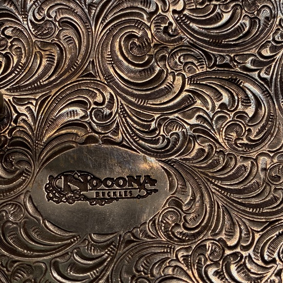 Nocona Silver Tone Republic of Texas Rectangle Belt Buckle - Picture 3 of 9